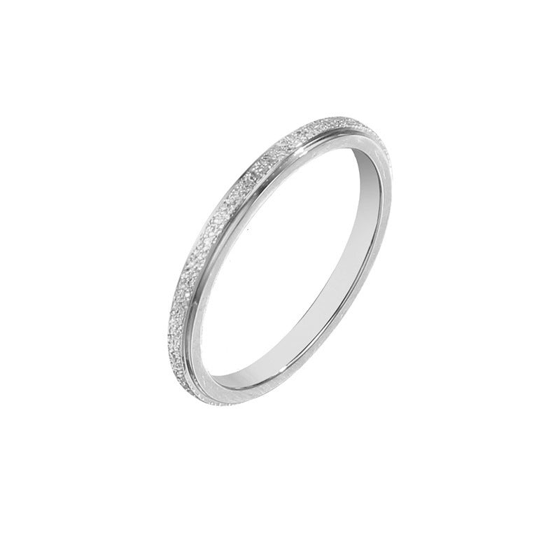 minimalist ring, textured band ring, matte finish ring, stainless steel ring, unisex ring, couple ring, everyday band, silver gold ring, modern jewelry, stackable ring JZ-093