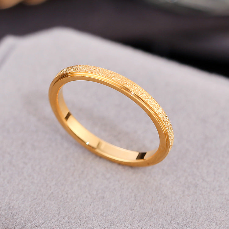 minimalist ring, textured band ring, matte finish ring, stainless steel ring, unisex ring, couple ring, everyday band, silver gold ring, modern jewelry, stackable ring JZ-093