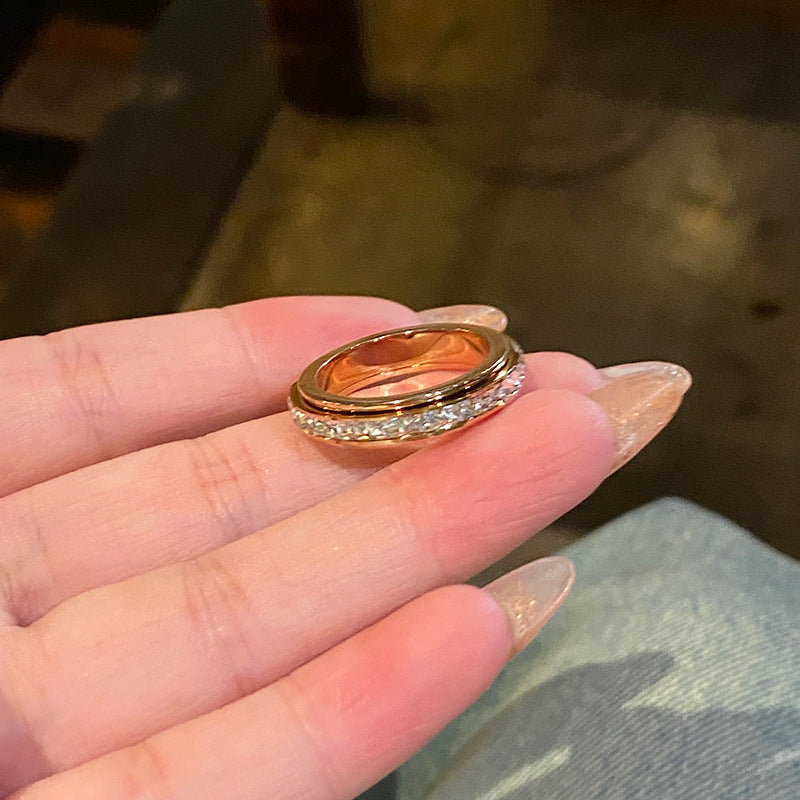 sparkling band ring, stainless steel ring, minimalist crystal ring, unisex jewelry, silver gold band, everyday stackable ring, cubic zirconia ring, timeless classic ring, elegant gift jewelry, modern shine ring JZ-101