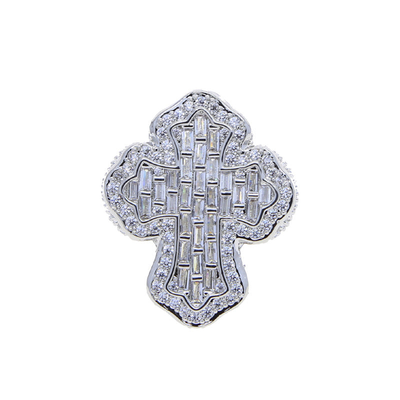 iced cross ring, hip hop statement ring, iced out jewelry, bling fashion ring, pavé crystal cross ring, gold silver rose gold ring, bold streetwear ring, luxury rapper style ring, unisex statement jewelry, diamond shine ring JZ-112