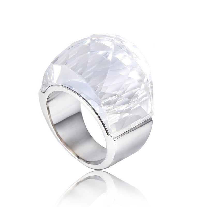 chunky statement ring, colorful crystal ring, bold fashion jewelry, geometric ring, gold tone ring, resin gemstone ring, minimalist statement ring, cocktail party jewelry, artistic jewelry, vibrant everyday accessory JZ-114