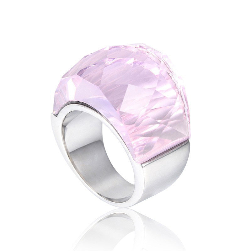 chunky statement ring, colorful crystal ring, bold fashion jewelry, geometric ring, gold tone ring, resin gemstone ring, minimalist statement ring, cocktail party jewelry, artistic jewelry, vibrant everyday accessory JZ-114