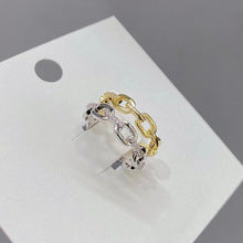 chain ring, link ring, gold ring, silver ring, minimalist ring, stacking ring, dainty jewelry, everyday ring, elegant ring, zircon ring JZ-122