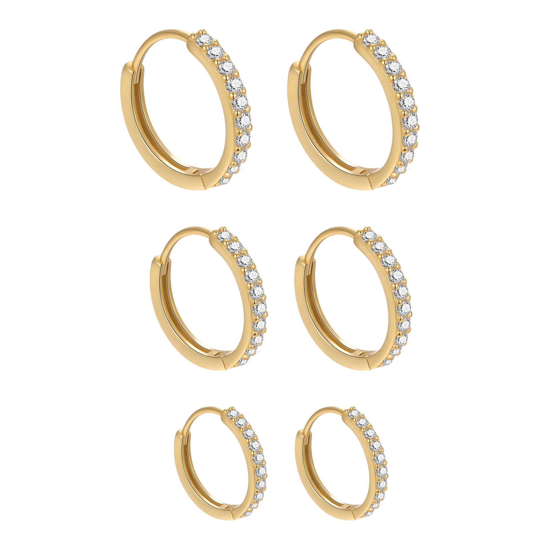 hoop earrings, gold hoop, silver hoop, minimalist earrings, everyday jewelry, dainty hoops, cubic zirconia, layering earrings, classic style, elegant sparkle EH-065