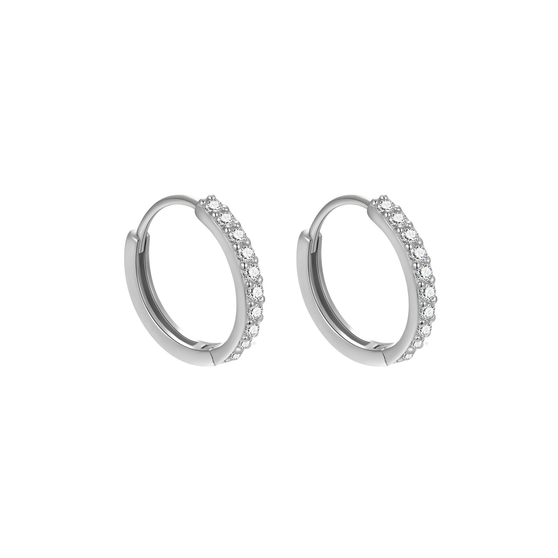 hoop earrings, gold hoop, silver hoop, minimalist earrings, everyday jewelry, dainty hoops, cubic zirconia, layering earrings, classic style, elegant sparkle EH-065