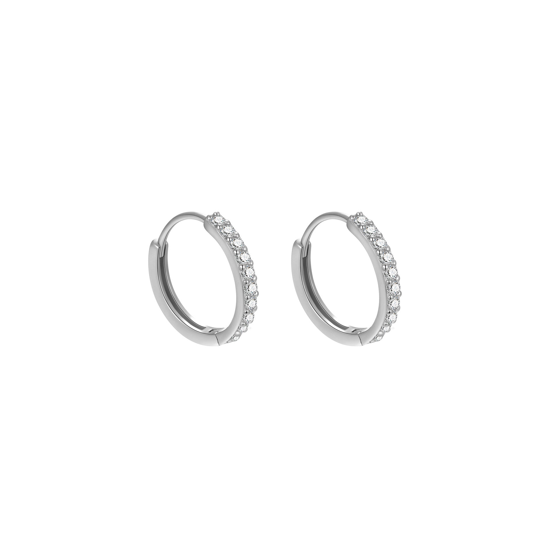 hoop earrings, gold hoop, silver hoop, minimalist earrings, everyday jewelry, dainty hoops, cubic zirconia, layering earrings, classic style, elegant sparkle EH-065