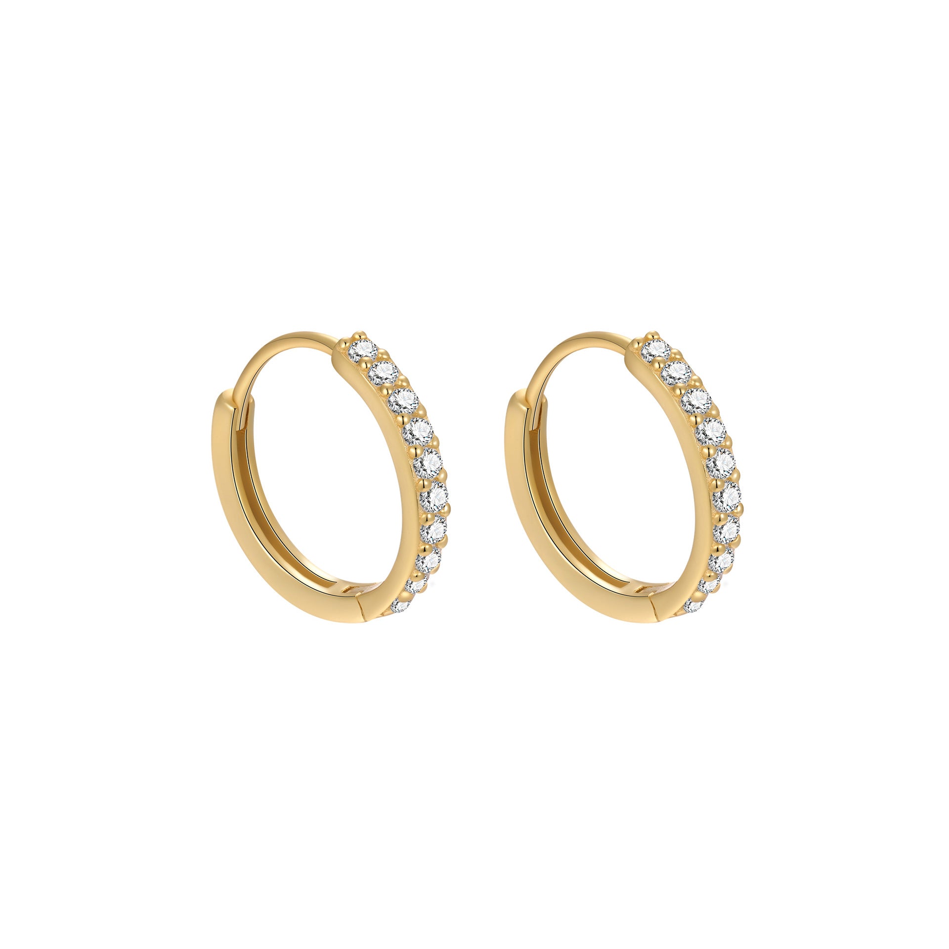 hoop earrings, gold hoop, silver hoop, minimalist earrings, everyday jewelry, dainty hoops, cubic zirconia, layering earrings, classic style, elegant sparkle EH-065