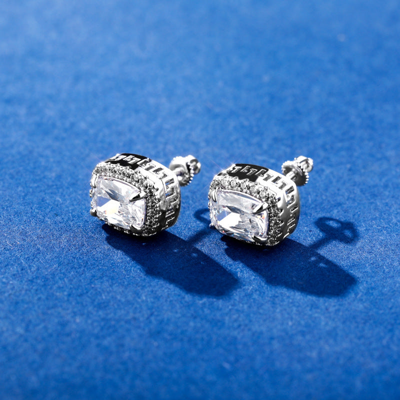 stud earrings, gemstone earrings, luxury jewelry, vintage style, statement studs, colorful stones, elegant accessories, party wear, crystal earrings, silver and gold plating EH-082