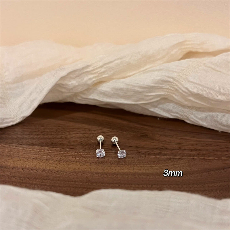 stud earrings, minimalist earrings, stainless steel jewelry, diamond stud, daily wear, layered style, dainty accessories, waterproof earrings, small crystal studs, elegant essentials EH-083