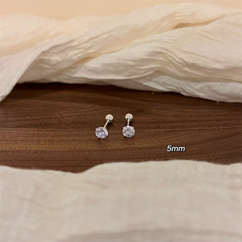 stud earrings, minimalist earrings, stainless steel jewelry, diamond stud, daily wear, layered style, dainty accessories, waterproof earrings, small crystal studs, elegant essentials EH-083