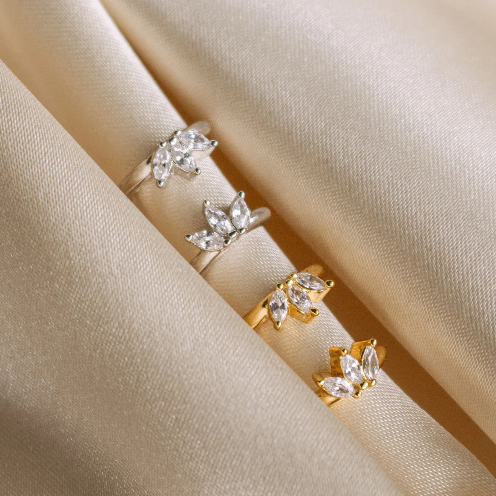 leaf earrings, crystal earrings, minimalist hoops, gold earrings, silver earrings, dainty jewelry, everyday wear, floral design, small hoops, elegant accessories EH-112