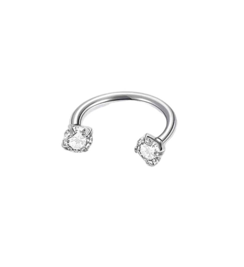 nose ring, lip ring, cartilage hoop, minimalist piercing jewelry, stainless steel ring, rainbow crystal, dainty hoop, everyday jewelry, colorful zircon, unisex body jewelry EH-124