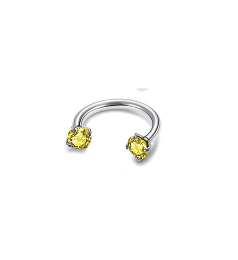 nose ring, lip ring, cartilage hoop, minimalist piercing jewelry, stainless steel ring, rainbow crystal, dainty hoop, everyday jewelry, colorful zircon, unisex body jewelry EH-124