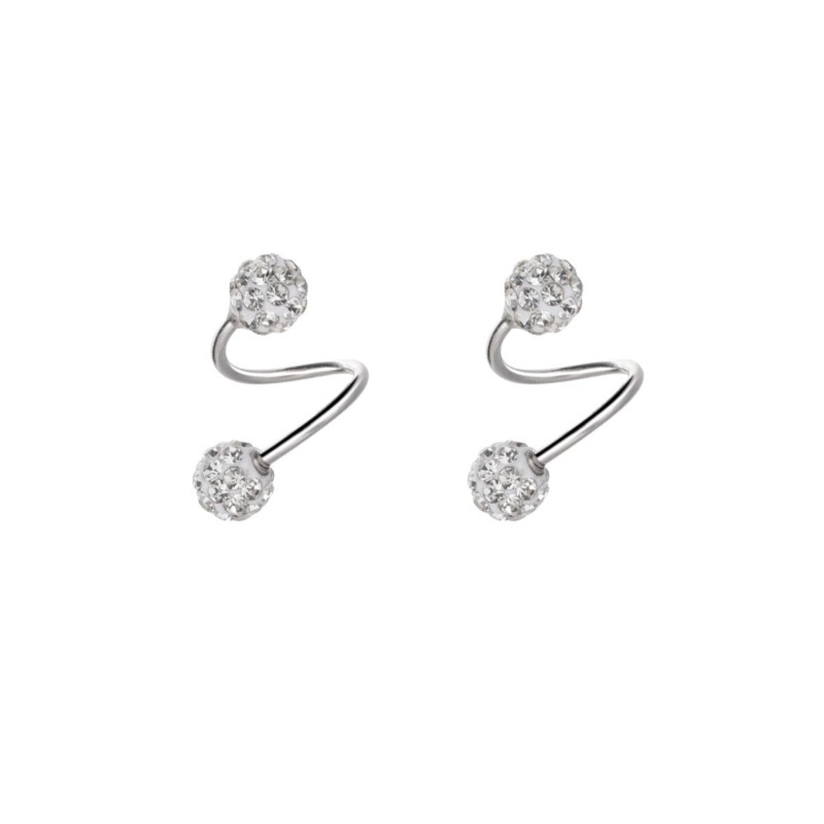 diamond earrings, crystal studs, minimalist hoops, double-sided earrings, sparkle jewelry, everyday glam, elegant style, lightweight earrings, cubic zirconia, night-out accessories EH-130