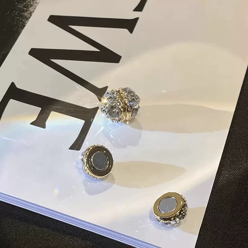 crystal stud earrings, round earrings, statement studs, vintage glam, rhinestone jewelry, party earrings, daily sparkle, silver earrings, gold earrings, elegant accessories EH-134