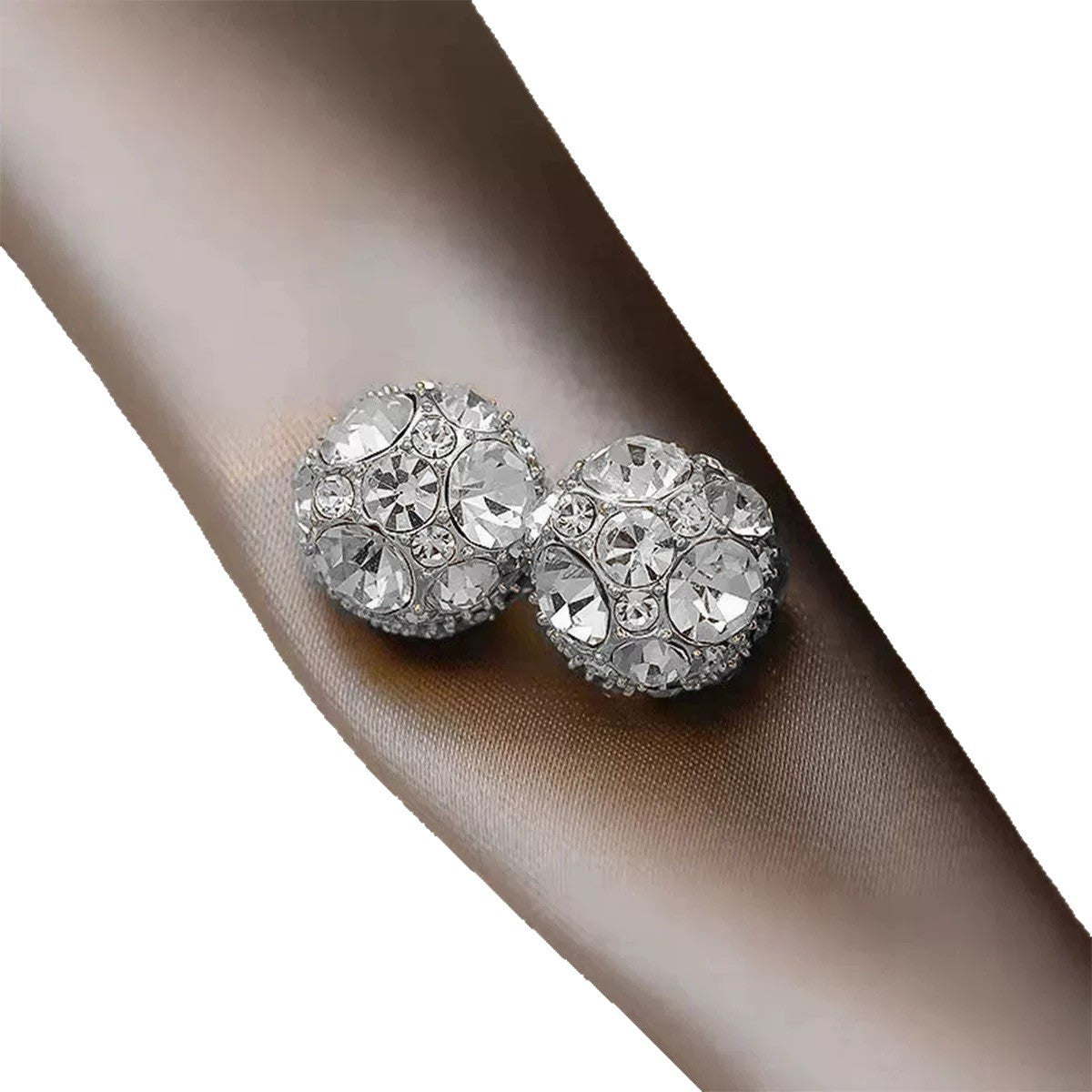 crystal stud earrings, round earrings, statement studs, vintage glam, rhinestone jewelry, party earrings, daily sparkle, silver earrings, gold earrings, elegant accessories EH-134