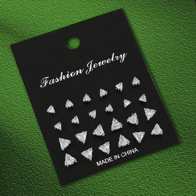 earring set, stud earrings, minimalist earrings, crystal studs, pearl earrings, daily jewelry, multi-pack earrings, mix and match, fashion jewelry set, classic style EH-136