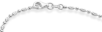 925 Sterling Silver Diamond-Cut Oval and Round Bead Ball Chain Anklet Ankle Bracelet for Women, Made in Italy JL-054