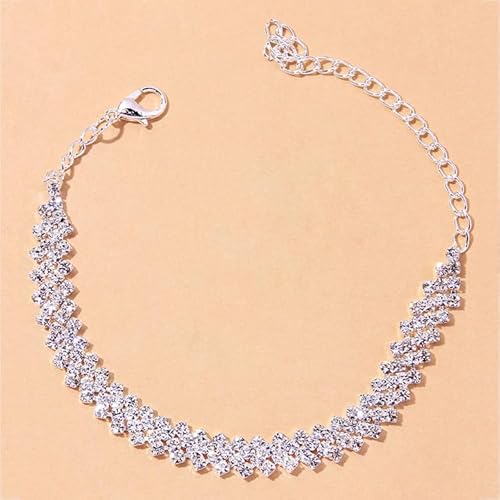 Ankle Bracelets for Women Waterproof Tennis Rhinestone Anklets for Women Butterfly Heart Star Cross Anklet Bracelet for Women Plus Size Anklet Bracelets for Big Ankle Beach Foot Jewelry JL-055