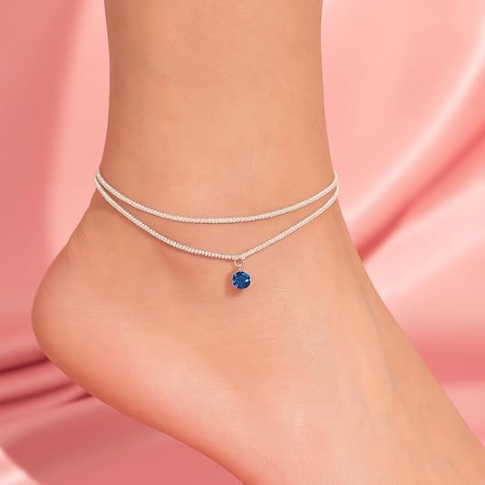 Ankle Bracelets for Women, Dainty Layered Waterproof Anklet for Women Adjustable Womens Anklet Set Stackable Diamond Link Anklets Beach Jewelry for Women (Silvery) JL-061