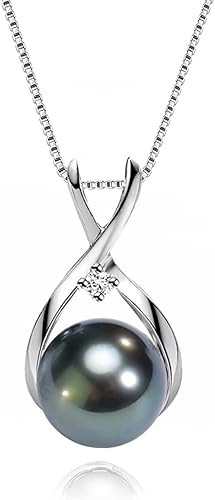 Gifts for Wife Women Anniversary - Tahitian Black Pearl Necklace - Mom Girlfriend Her Fine Jewelry Mothers Day Valentines Christmas Birthdays Gift Product details XL-082