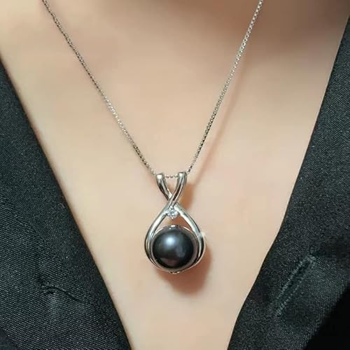 Gifts for Wife Women Anniversary - Tahitian Black Pearl Necklace - Mom Girlfriend Her Fine Jewelry Mothers Day Valentines Christmas Birthdays Gift Product details XL-082