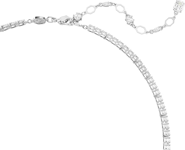 Matrix Y Necklace, Mixed Cuts, Clear, Rhodium Finished XL-085