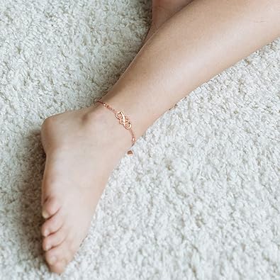 925 Sterling Silver Anklet Bracelets for Women Infinity Heart Ankle Bracelet White Gold Plated Love Charm Adjustable Large Bracelet Gifts for Women Wife Product details JL-067