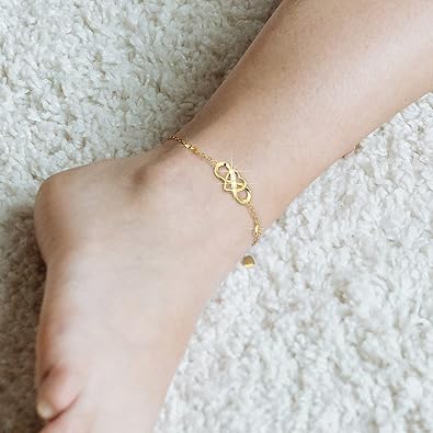 925 Sterling Silver Anklet Bracelets for Women Infinity Heart Ankle Bracelet White Gold Plated Love Charm Adjustable Large Bracelet Gifts for Women Wife Product details JL-067