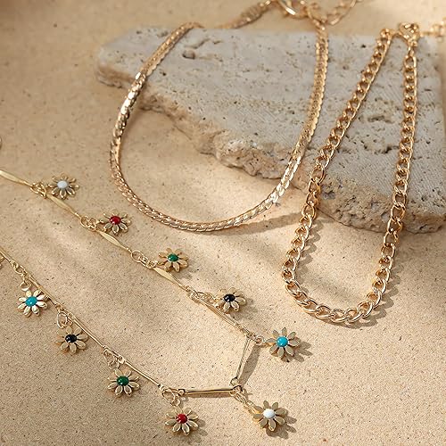 Flower Sun Ankle Bracelet Set for Women Summer Adjustable Anklet Boho Beach Foot Jewelry JL-075
