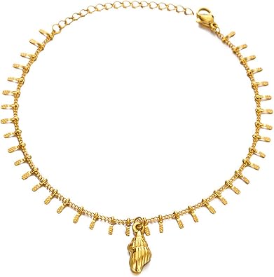 Gold Anklets for Women 18K Gold Plated Adjustable Summer Simple Foot Jewelry Ankle Bracelet for Women JL-079