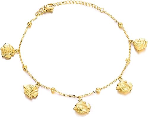 Gold Anklets for Women 18K Gold Plated Adjustable Summer Simple Foot Jewelry Ankle Bracelet for Women JL-079