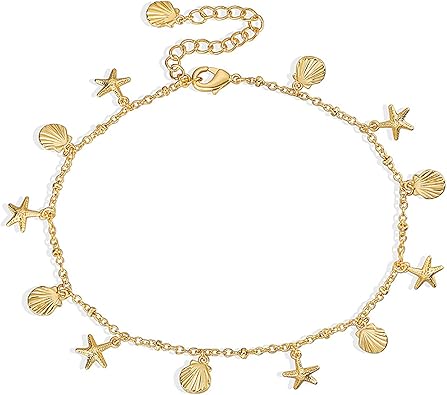 Gold Anklets for Women 18K Gold Plated Adjustable Summer Simple Foot Jewelry Ankle Bracelet for Women JL-079