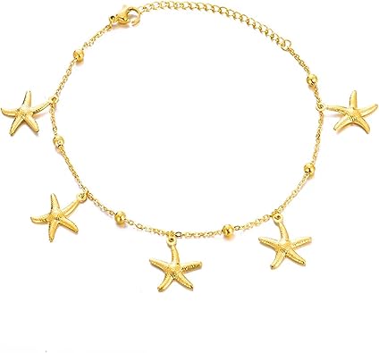 Gold Anklets for Women 18K Gold Plated Adjustable Summer Simple Foot Jewelry Ankle Bracelet for Women JL-079