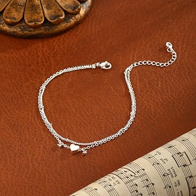Gold/Silver Anklets for Women Trendy, Infinity/Heart/Butterfly Layered Anklets Summer Beach Waterproof Jewelry Shining Dainty Beaded Chain Bracelets Gifts JL-080