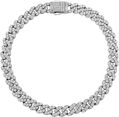 Gold Anklets for Women Cuban Link Anklets Iced Out Faux Diamond Chunky Ankle Bracelets 8mm 14K Gold Silver Plated Minimalist Fashion Foot Jewelry JL-085