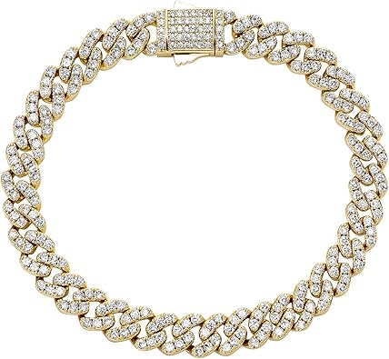 Gold Anklets for Women Cuban Link Anklets Iced Out Faux Diamond Chunky Ankle Bracelets 8mm 14K Gold Silver Plated Minimalist Fashion Foot Jewelry JL-085