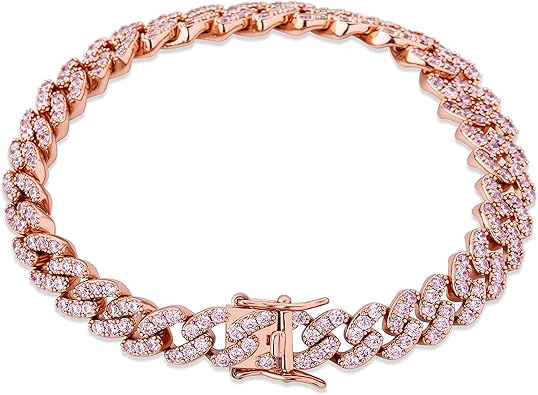 Gold Anklets for Women Cuban Link Anklets Iced Out Faux Diamond Chunky Ankle Bracelets 8mm 14K Gold Silver Plated Minimalist Fashion Foot Jewelry JL-085