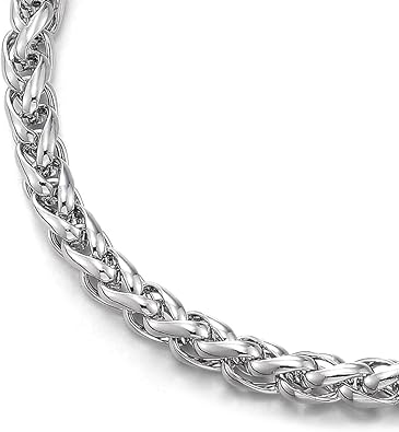 Classic Stainless Steel Franco Chain Anklet Bracelet for Women, Adjustable JL-087