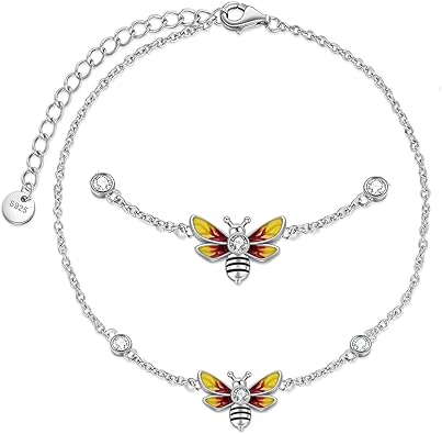 Anklet Bracelets for Women Girls Sterling Silver Hummingbird/Dragonfly/Butterfly Link Chain Anklets Jewelry Gifts JL-090