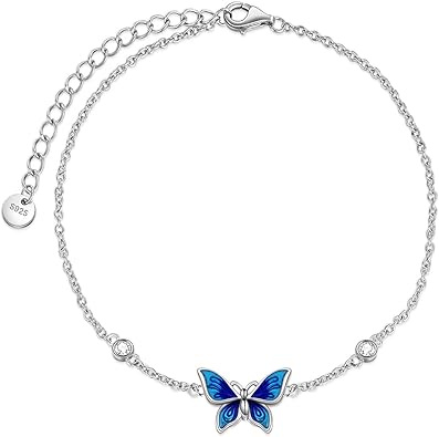 Anklet Bracelets for Women Girls Sterling Silver Hummingbird/Dragonfly/Butterfly Link Chain Anklets Jewelry Gifts JL-090