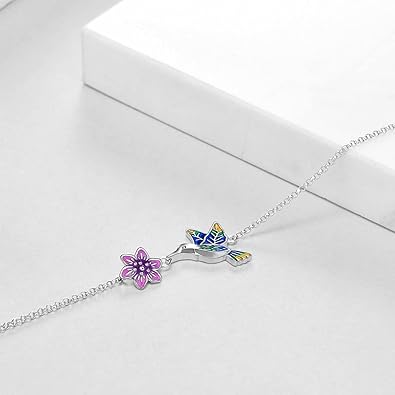 Anklet Bracelets for Women Girls Sterling Silver Hummingbird/Dragonfly/Butterfly Link Chain Anklets Jewelry Gifts JL-090