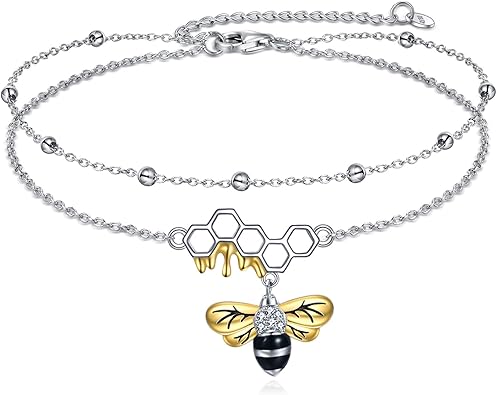 Anklet Bracelets for Women Girls Sterling Silver Hummingbird/Dragonfly/Butterfly Link Chain Anklets Jewelry Gifts JL-090