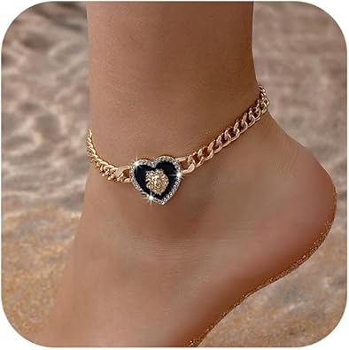 Gold Ankle Bracelets for Women 18K Gold Anklets for Women Bow Ankle Bracelets Cuban Link Anklet Foot Bracelet Beach Anklet Jewelry for Women JL-094