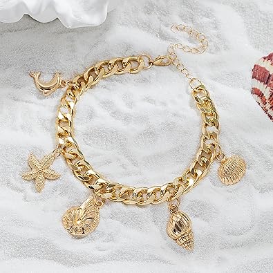 Gold Ankle Bracelets for Women 18K Gold Anklets for Women Bow Ankle Bracelets Cuban Link Anklet Foot Bracelet Beach Anklet Jewelry for Women JL-094