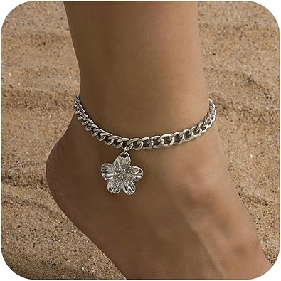 Gold Ankle Bracelets for Women 18K Gold Anklets for Women Bow Ankle Bracelets Cuban Link Anklet Foot Bracelet Beach Anklet Jewelry for Women JL-094