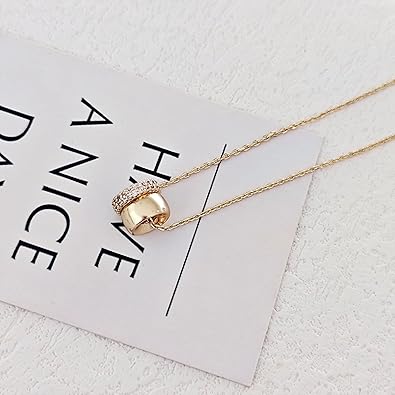 Diamond Pendant Gold Necklace for Women，Dainty 18k Gold Plated Choker Necklaces Simple Gold Jewelry Gifts for Women Girls XL-091