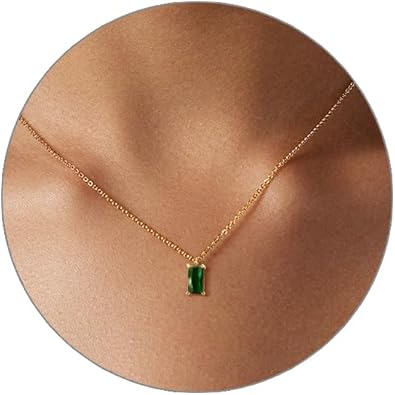 Diamond Pendant Gold Necklace for Women，Dainty 18k Gold Plated Choker Necklaces Simple Gold Jewelry Gifts for Women Girls XL-091