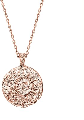 14K Gold Plated Engraved Coin Pendant Necklaces for Women | Byzantine Coin Pendants | Bohemian Necklace XL-092