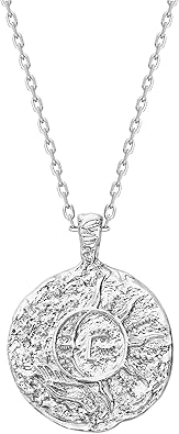 14K Gold Plated Engraved Coin Pendant Necklaces for Women | Byzantine Coin Pendants | Bohemian Necklace XL-092